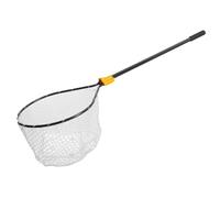 Frabill Rete con manico scorrevole per conservazione, dimensioni del cerchio a goccia: 50,8 x 58,4 cm, maniglia scorrevole: 91,4 cm, rete: micromesh anti-groviglio, profondità rete: 33 cm, nero/giallo