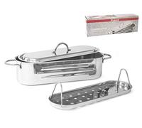 Frabosk Casalinghi 260945 Pescera Frabosk In Acciaio Inox Con Graticola E Coperchio, Cm 45