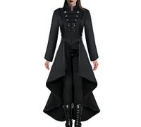 Frac gotico da donna, Frac da donna - Uniforme da sposa cappotto | Giacca trincea lunga con coda di rondine vittoriana uniforme frac gotico uniforme