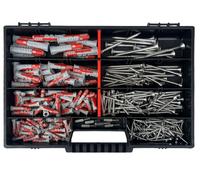 Frackmann - Set di viti in acciaio inox V2a, con tassello DuoPower, 280 pezzi in valigetta di assortimento, 6 punte Torx, dimensioni da 5 x 25 a 10 x 50 mm, set di fissaggio professionale per fai da