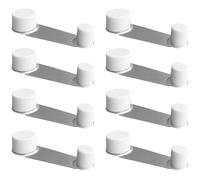 FRACOMO® Confezione da 8 fermi per porte da pavimento | fermo girevole per porta | adesivo facile da usare (bianco) (confezione da 8)