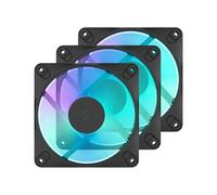 Fractal Design - Dynamic 3 - 12 RGB 3-Pack Black - Ventola PWM - Design delle pale aerodinamiche - Cavo collegabile in daisy chain - Cuscinetto rifle