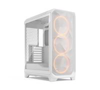 Fractal Design Meshify 3 RGB White Tempered Glass Clear Tint - High Airflow PC Gaming Case - Mesh Front Panel - Three ARGB Momentum 14 Gen 2 Fans Included
