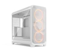 Fractal Design Meshify 3 XL White Tempered Glass Clear Tint - High Airflow PC Gaming Case - Mesh Front Panel - Three ARGB Momentum 14 Gen 2 Fans Included - Spacious Interior - GPU up to 512mm
