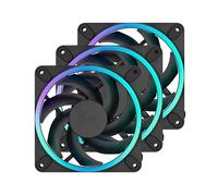 Fractal Design Momentum 12 RGB - Ventola silenziosa per case PC - 120 mm - ARGB Gen 2 - 16 LED - Pale in polimero a cristalli liquidi (LCP) - Nero - Confezione da 3