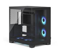 Fractal Design Pop 2 Vision Black RGB case PC gaming con vetro panoramico - Design a doppia camera - 4 ventole RGB reverse - ATX/E-ATX/mATX/ITX