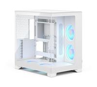 Fractal Design Pop 2 Vision White RGB case PC gaming con vetro panoramico - Design a doppia camera - 4 ventole RGB reverse - ATX/E-ATX/mATX/ITX