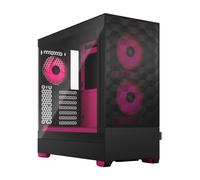 Fractal Design Pop Air RGB Magenta Core - Tempered Glass Clear Tint - Honeycomb Mesh Front - TG side panel - Three 120 mm Aspect 12 RGB fans included - ATX High Airflow Mid Tower PC Gaming Case