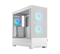 Fractal Design Pop Air RGB White - Tempered Glass Clear Tint - Honeycomb Mesh Front - TG side panel - Three 120 mm Aspect 12 RGB fans included - ATX High Airflow Mid Tower PC Gaming Case