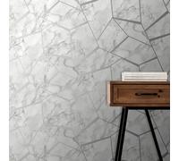 Fractal Geometrico Marmo Parati Argento - Fine Decor FD42263 Metallico Nuovo