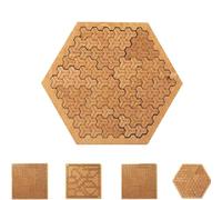 Fractal Tray Puzzle, 2026 New Hard Irregular Wooden Jigsaw Fractal Puzzle for Adults, Reverse Thinking Challenging with Frame Mind (C)