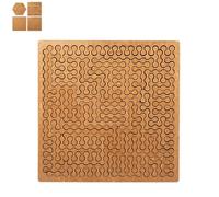 Fractal Tray Puzzle, Hard Difficult Wooden Jigsaw Puzzles for Adults, Portable Impossible Reverse Thinking Challenging No Image Puzzle with Frame (chain)
