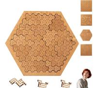 Fractal Tray Puzzle, Mind Bending Portable Brain Teaser for Adults, Irregular Shape, Challenging Gift Idea (Hexagon)