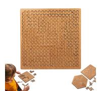 Fractal Tray Puzzle - Wooden Fractal Tray Puzzles, Fractals Trays Puzzles, Portable Impossible Reverse Thinking Challenging Puzzle, for Teens & Adults, Premium Birch Wood (Chain)