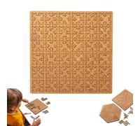 Fractal Tray Puzzle - Wooden Fractal Tray Puzzles, Fractals Trays Puzzles, Portable Impossible Reverse Thinking Challenging Puzzle, for Teens & Adults, Premium Birch Wood (Square)