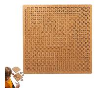 Fractal Tray Puzzles, Fractal Tray Puzzle Wooden Brain-Teaser, Mind Bending Jigsaw Puzzle, Hard Difficult Wooden Jigsaw Puzzles, Reverse Thinking Challenge for Adults (A)