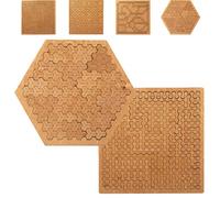 Fractal Tray Puzzles, Hard Difficult Wooden Jigsaw Puzzles for Adults, Mind-Bending Brain Teaser, Portable Impossible Reverse Thinking Challenging No Image Puzzle (#C,#2PCS)