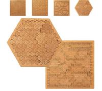 Fractal Tray Puzzles, Hard Difficult Wooden Jigsaw Puzzles for Adults, Mind-Bending Brain Teaser, Portable Impossible Reverse Thinking Challenging No Image Puzzle (#A,#2PCS)