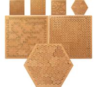 Fractal Tray Puzzles, Hard Difficult Wooden Jigsaw Puzzles for Adults, Mind-Bending Brain Teaser, Portable Impossible Reverse Thinking Challenging No Image Puzzle (#B,#3PCS)