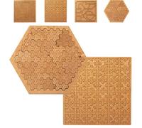 Fractal Tray Puzzles, Hard Difficult Wooden Jigsaw Puzzles for Adults, Mind-Bending Brain Teaser, Portable Impossible Reverse Thinking Challenging No Image Puzzle (#B,#2PCS)