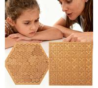 Fractal Tray Puzzles, Hard Difficult Wooden Jigsaw Puzzles for Adults, Unique Irregular Creative Labyrinth Impossible Difficult, Reverse Thinking Challenging No Image Puzzle (2pcs-d)