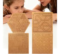 Fractal Tray Puzzles, Hard Difficult Wooden Jigsaw Puzzles for Adults, Unique Irregular Creative Labyrinth Impossible Difficult, Reverse Thinking Challenging No Image Puzzle (4pcs)