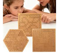 Fractal Tray Puzzles, Hard Difficult Wooden Jigsaw Puzzles for Adults, Unique Irregular Creative Labyrinth Impossible Difficult, Reverse Thinking Challenging No Image Puzzle (3pcs-a)