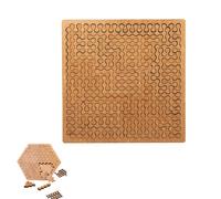 Fractal Tray Puzzles, Mind Bending Wooden Travel Jigsaw Puzzle, Portable Impossible Reverse Thinking Challenging No Image Puzzle, Advanced Logic Games (B)