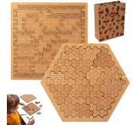Fractal Tray Puzzles, Reverse Thinking Challenging No Image Puzzle, Unique Irregular Creative Labyrinth Impossible Difficult, Mind-Bending Brain Hard Irregular Wooden Jigsaw, for Aldult (B+D)
