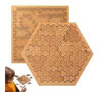 Fractal Tray Puzzles, Unique Irregular Creative Labyrinth, Mind Bending Wooden Jigsaw Puzzle, for Adults Reverse Thinking Challenging Irregular Jigsaw (Hexagon +Square A)