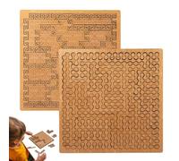 Fractal Tray Puzzles, Unique Irregular Creative Labyrinth, Mind Bending Wooden Jigsaw Puzzle, for Adults Reverse Thinking Challenging Irregular Jigsaw (SuqareA+C)