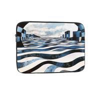 Fractal Wave Future City - Custodia antiurto per computer portatile, sottile, leggera, portatile, da viaggio per 12"