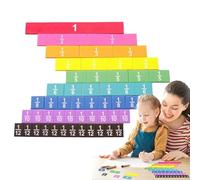 Fraction Teaching Tiles, Colorful Fraction Learning Strips, 8.07x0.98x0.2 Inches, Fine Motor Skill Enhancer, Classroom Material for Elementary School Education Aid, Multicolor