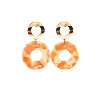 Fräulein Wunder Orecchini 'Adua' oro / pesca / rosso arancione Donna Fräulein Wunder One Size