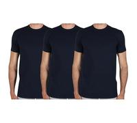Fragi Maglia Uomo Maniche Corte in Puro Cotone, Maglia Girocollo in Tessuto Elastico Senza Cuciture Seamless, Made in Italy (IT, Testo, L, Regular, Regular, 3, Blu)