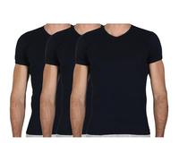 Fragi Maglia Uomo Maniche Corte in Puro Cotone, Maglia Scollo a V in Tessuto Elastico Senza Cuciture Seamless, Made in Italy - Set da 3 (Blu, M)