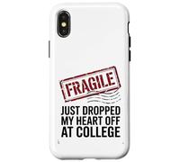 Fragile Appena Caduto Il Mio Cuore Fuori Al College Divertente Mamma Papà Custodia per iPhone X/XS