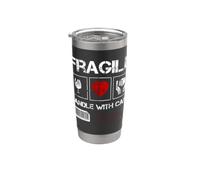 Fragile Handle with Care Graphic Cool Designs, Love Care Bicchiere termico in acciaio inox doppia parete