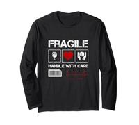 Fragile Handle with Care Graphic Cool Designs, Love Care Maglia a Manica