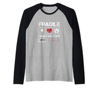 Fragile Handle with Care Graphic Cool Designs, Love Care Maglia con Maniche Raglan