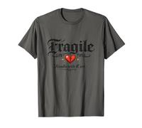 Fragile Maniglia con Cura Cuore Rotto Pixel Gotico Maglietta