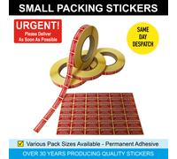 Fragile / Questa Direzione Su - Piccole Etichette Rosse Postali - 15 x 33mm