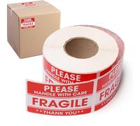Fragile Shipping Labels, Handle with Care Stickers on Your Packages and Luggage, Adhesive Packing Supplies for Glassware, Electronics, Dishes, Kitchen Items, Business, Moving, Storage, x500 sheets