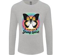 Fragile Skin Strong Spirit Butterfly Uomo Manica Lunga T-Shirt
