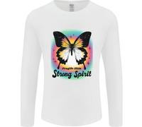 Fragile Skin Strong Spirit Butterfly Uomo Manica Lunga T-Shirt
