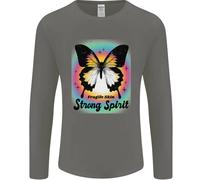 Fragile Skin Strong Spirit Butterfly Uomo Manica Lunga T-Shirt