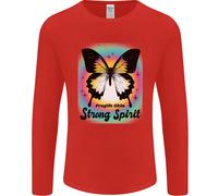Fragile Skin Strong Spirit Butterfly Uomo Manica Lunga T-Shirt