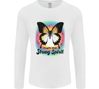 Fragile Skin Strong Spirit Butterfly Uomo Manica Lunga T-Shirt