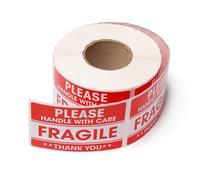 Fragile Stickers, Adhesive Warning Labels, Compact Shipping Wrap, 3x2 InchesErgonomic Fragile Wrapper, Ideal for Luggage, Glass TV, Dishes, Kitchen, Packing and Business Supplies