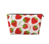 Fragola, Borsa da toilette Borsa per trucco Borsa per cosmetici Borsa da toilette da viaggio portatile